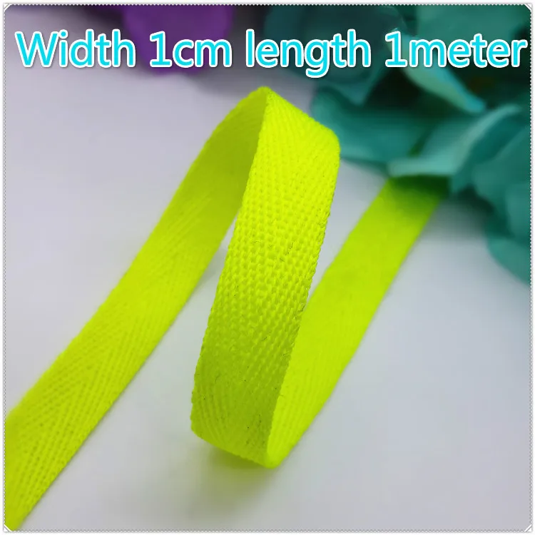 Hot sale Width 1cm Fluorescent green Pure color Grosgrain Ribbon Handmade Jewelry DIY Sewing Accessories ribbon supplies 1meters