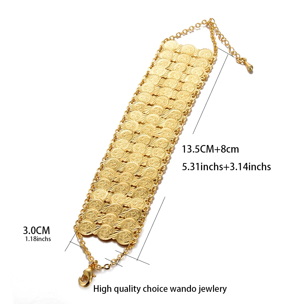 homme Gold Color Coin Bracelets bracelets&bangles for women 24k plated  gold bracelet women/girls bracelet