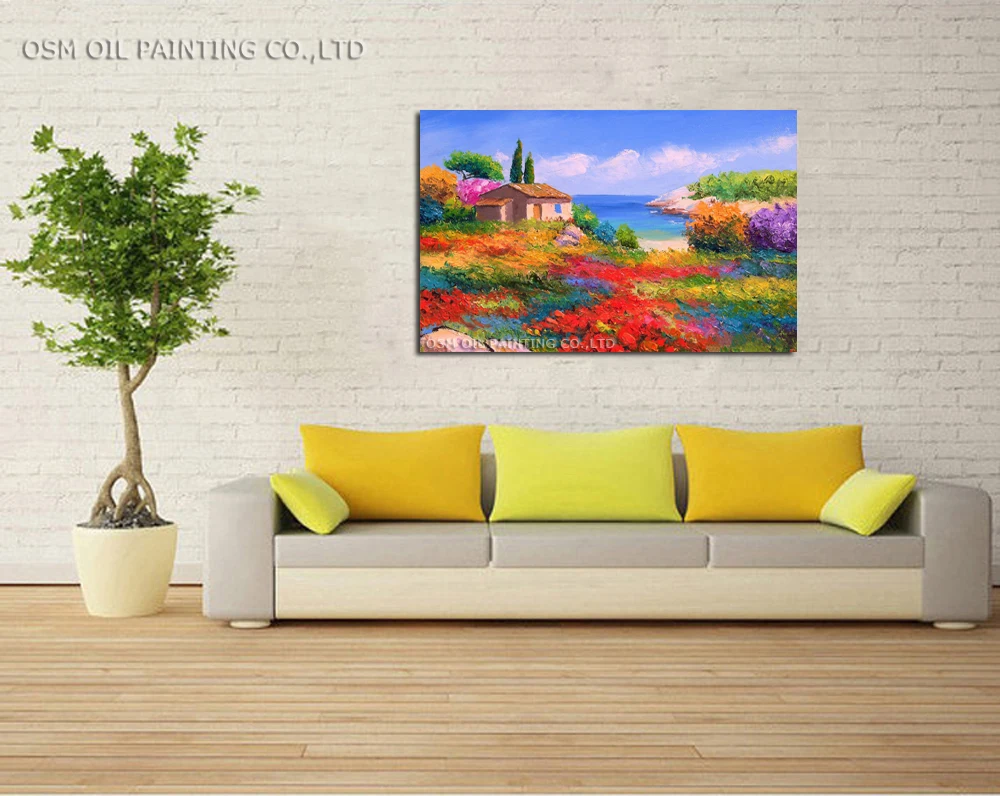 Experienced Manufacturer Wholesale High Quality Spring Garden Landscape Oil Painting Modern Pastoral Spring Flowers Oil Painting