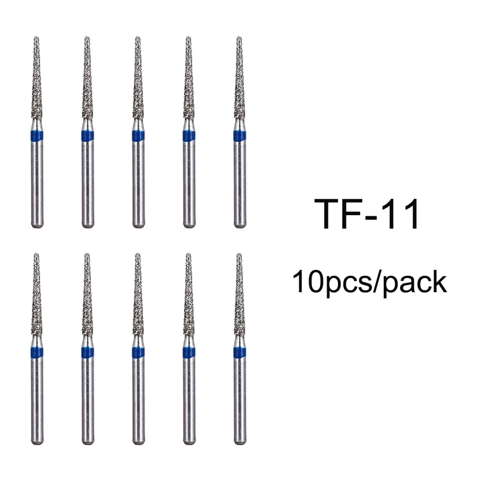 60pcs Dental Diamond Burs Drill Dentistry High Speed Handpiece Handle Diameter 1.6mm Dentist Tools BR31 BR45 BR46 TR13 TR14 TF11