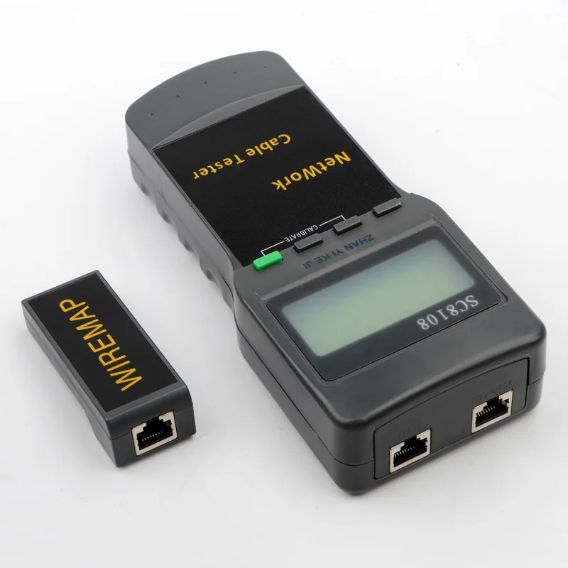 Network Tester Meter LAN Phone Cable Tester Meter With LCD Display CAT5 RJ45 SC8108 Portable LCD