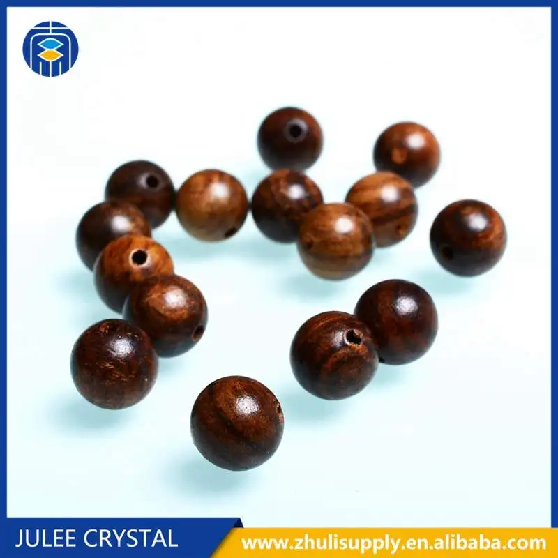 JuleeCrystal 8mm Round Natural Wood Beads Sandalwood Rosewood Loose Wooden Beads