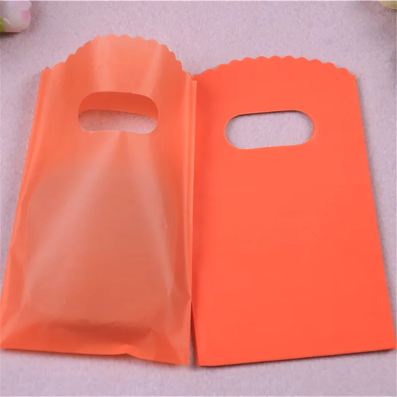New Design High Quality Wholesale 50pcs/lot 9*15cm Luxury Small Solid Orange Packaging Bags Favor Wedding Gift Pouches