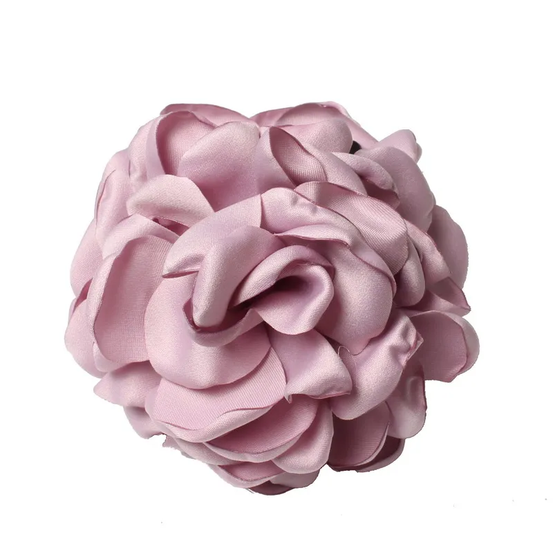 Fashion Girls Elegance Beauty Ribbon Hair Clips Large Fabric Flowers Plastic Hair Claws Headbands For Women Hair Accessories