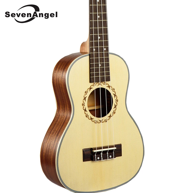 

SevenAngel 21 inch Ukulele Rosewood Fretboard 4 strings Hawaiian guitar Electric Ukulele with Pickup EQ Ingman spruce Top panel