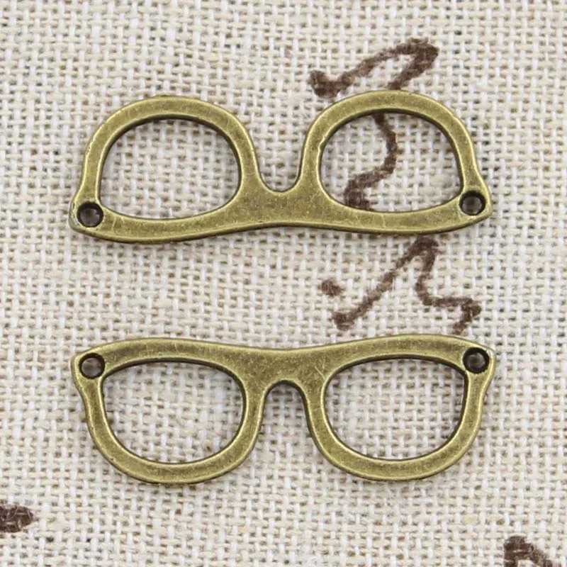 15pcs Charms Glasses Sunglasses 29x10mm Antique Making Pendant fit,Vintage Tibetan Bronze Silver color,DIY Handmade Jewelry