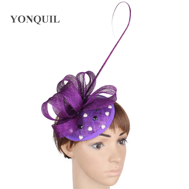 

Sinamay Charming Wedding Fascinator Hats Headband Women Elegant Race Headpiece Headband Elegant Bridal Fancy Hair Accessories