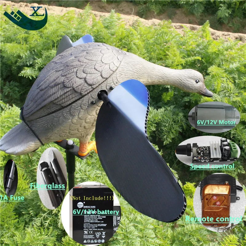 Remote Control Duck Hunting Decoy with Magnet Spinning Wings, Outdoor Hunting, DC 6V, 12V, Sell Well