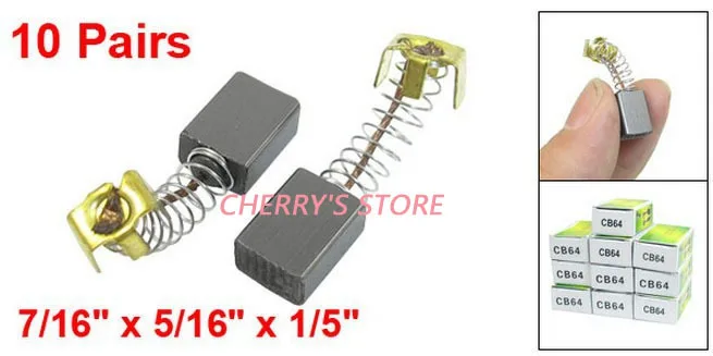 10 Pair 11.3mm x 8mm x 5mm Power Tool Motor Carbon Brushes CB64 for Makita