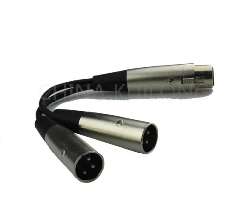 

Brand New XLR Signal Splitter 1 Female 2 Male 3pin Cable 0.18m Microphone Combiner Lead