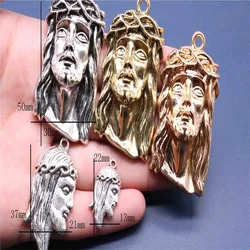 50 pieces / Jesus avatar medal pendant men and women hip hop jewelry ancient bronze Jesus avatar medal