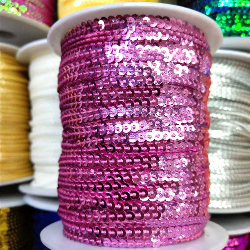 10 Yards 3mm Sequins Trim Scrapbooking Sewing For Crafts Paillette Ribbon Flake String Spangle DIY Clothing