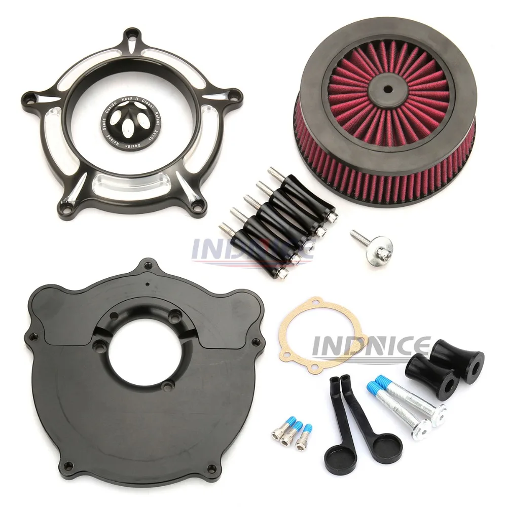 CNC Spike turbine air cleaner filter for harley dyna softail fat boy breakout  touring street glide FLHX road glide 2001-2007