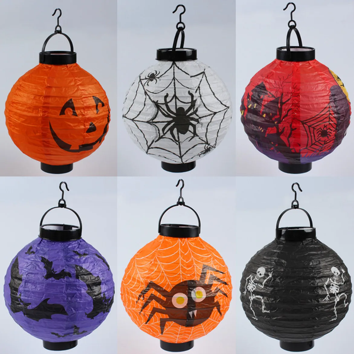 1pc 20cm Halloween Decor Paper Lanterns printed Pumpkin Ghost Spider Bat Hanging lantern Halloween Children's Funny Decor Props