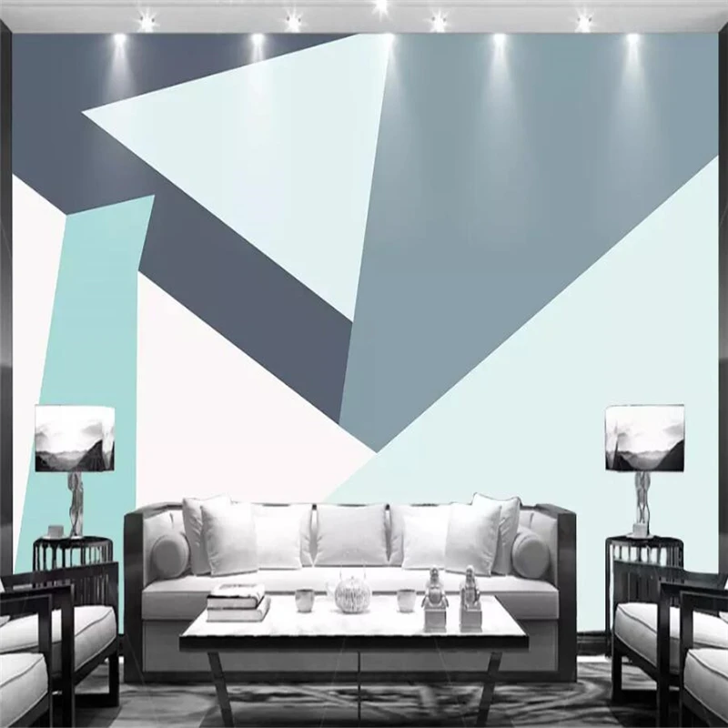 Nordic popular 3D geometric figure background wall painting decorative painting