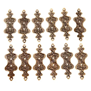 12 pçs bronze antigo suporte de canto caixa de jóias caixa de madeira pés decorativos perna canto protetor móveis acessórios com prego 56*20mm