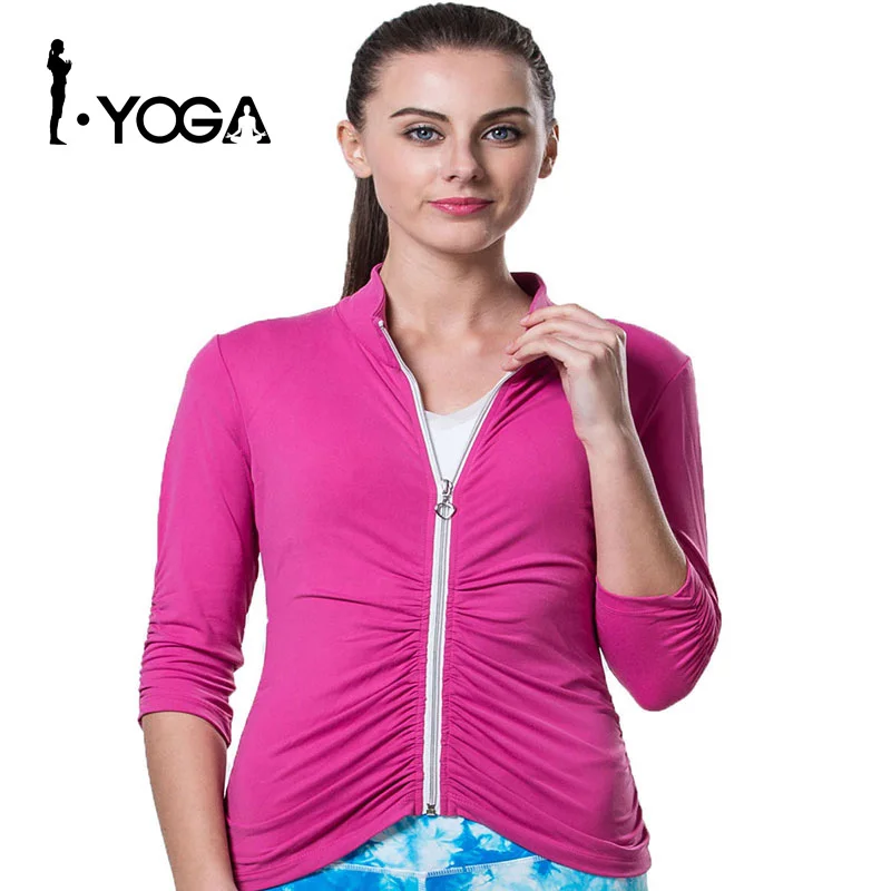 

Women Fitness Yoga Sports Jacket Winter Fitness Gym Sports Yoga Shirt Breathable Tights Vest Gym Running Tight Top Hot Sale