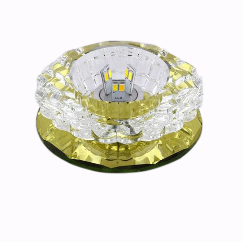 LAIMAIK Crystal Ceiling Light 3W Hall Lighting AC90-260V Porch Lamp LED Crystal Lamp Pumpkin LED Ceiling Aisle Corridor Light