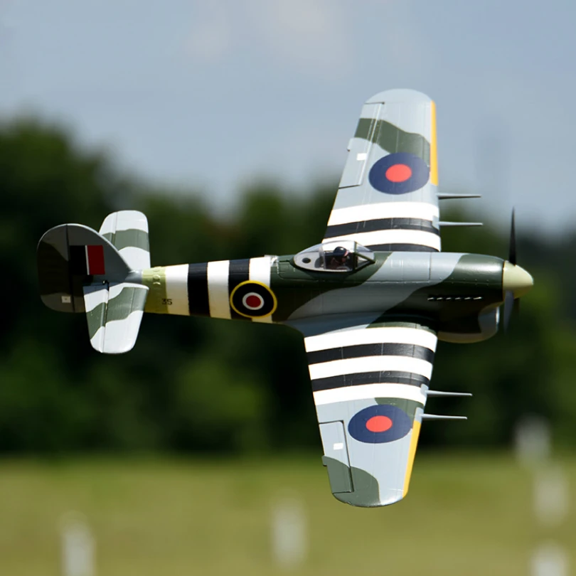 FMSRC 1100MM 1.1M Hawker Typhoon 3S with Retracts PNP RC Airplane British Warbird Radio Control Model Plane Aircraft