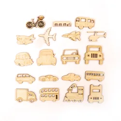 Home Decoration Accessories Painting Scrapbooking Craft Wooden DIY Transportation Vehicles Shape Handmade 40-50mm 10pcs