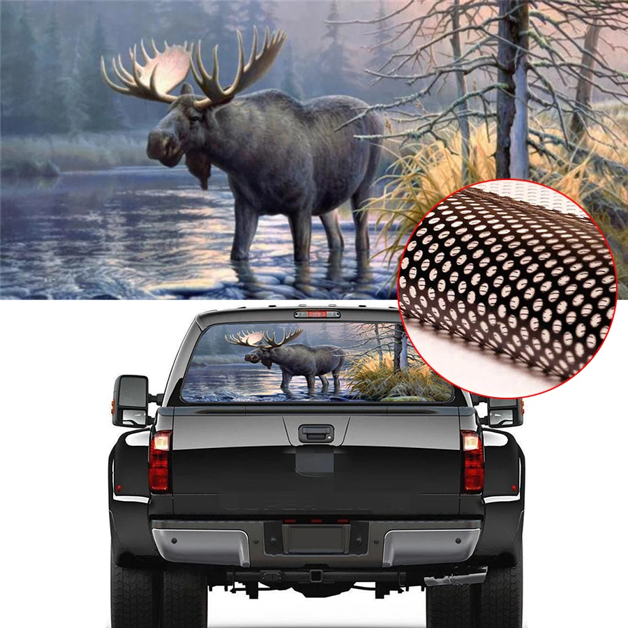 

Moose Rear Wind ow Graphic Decal Tint Sticker Truck Car Sticker Car Back Decal Vinyl 22" x 65"