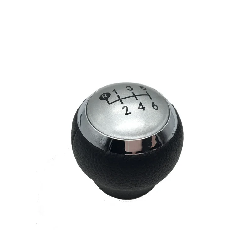 Black Silver Car Shift Gear Knob Covered Leather 5 Gear 6 Speed For Toyota AVENSIS YARIS D4D URBAN RAV4 CRUISER ALTIS SCION TC