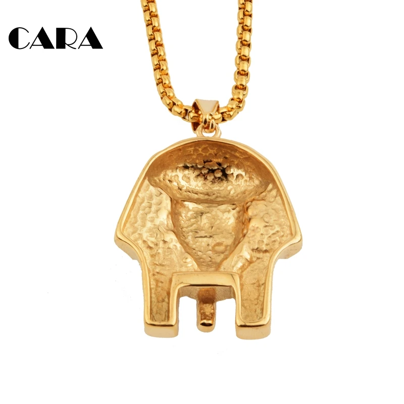 Men's Egyptian Pharaoh Pendant Necklace choker HipHop Necklace 316 Stainless Steel Ankn Ancient Egypt King Necklace