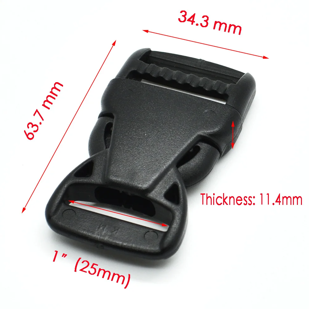 1pcs/pack Plastic Side Release Buckle For Backpack Luggage Straps Webbing Size 15mm 20mm 25mm 32mm 38mm