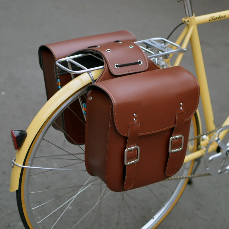 Retro Bicycle Rack Bag Leather Rear Rack Bike Bags Robust Rear Seatpost Bag for Retro Bicycle Saddle Rack Accessories