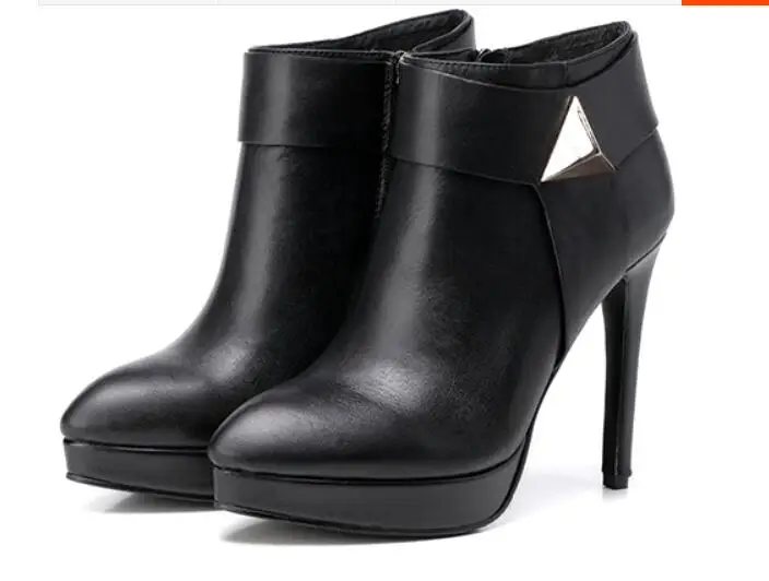 

Women Boots Stretch Slim Short Black Leather Boots Fashion Buckle Thin High Heels Shoes Sapatos