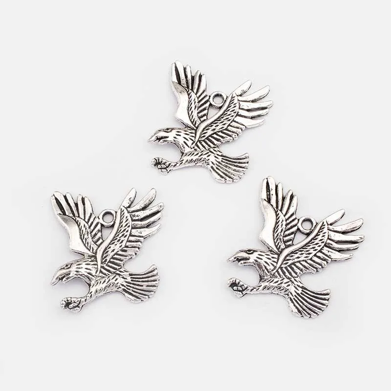 6PCS Tibetan Silver Large Predator Eagle Flying Eagle Bird for DIY Jewelry Necklace Making Findings 42x38mm