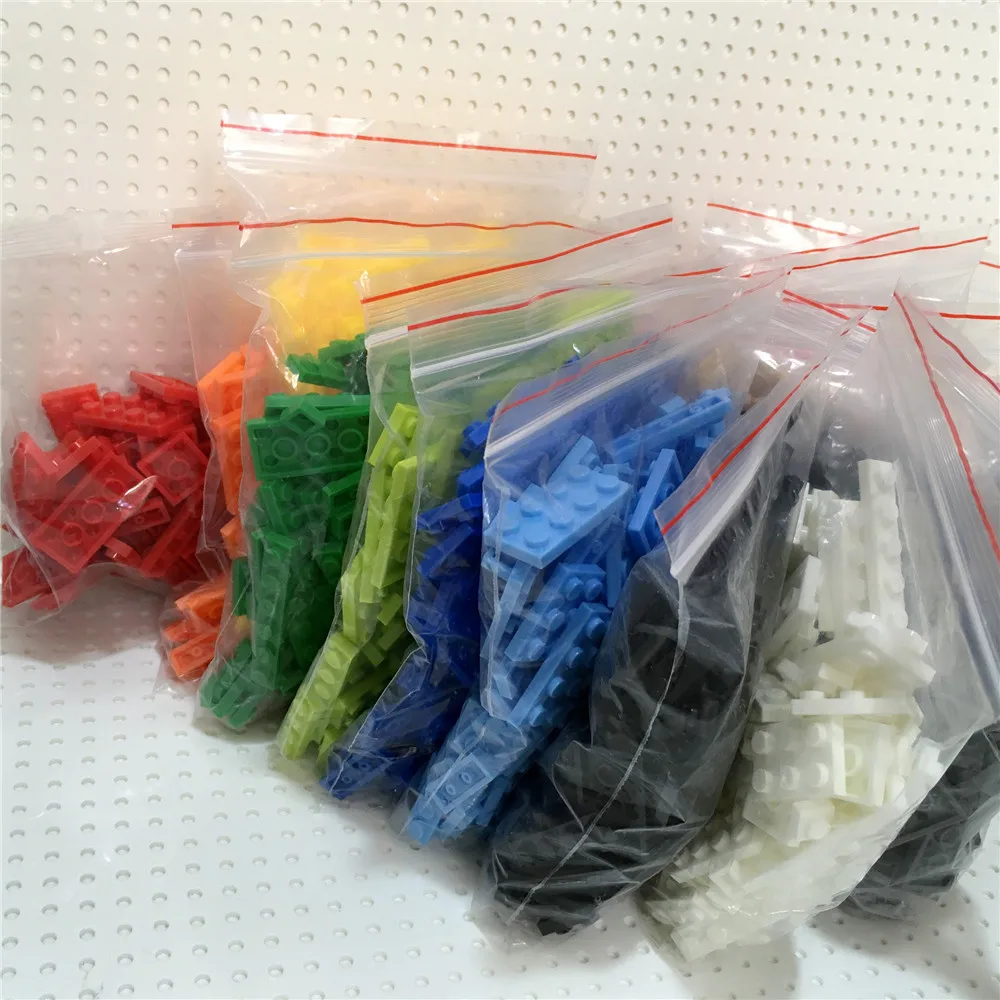 100pcs/lot  Building Block thin bricks 8 size mixed 15 colors Compatible with brands Educational Toys for Children