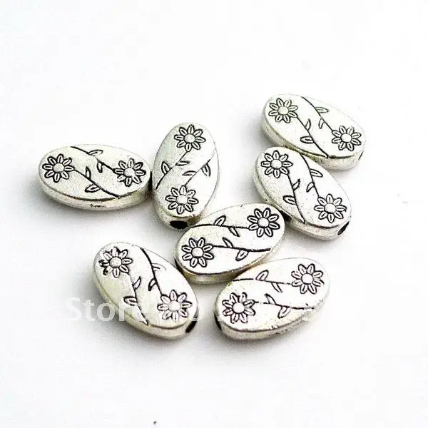 

Free Shipping 200ps/pack 10x6mm old silver colour zinc alloy bead beads ADS046