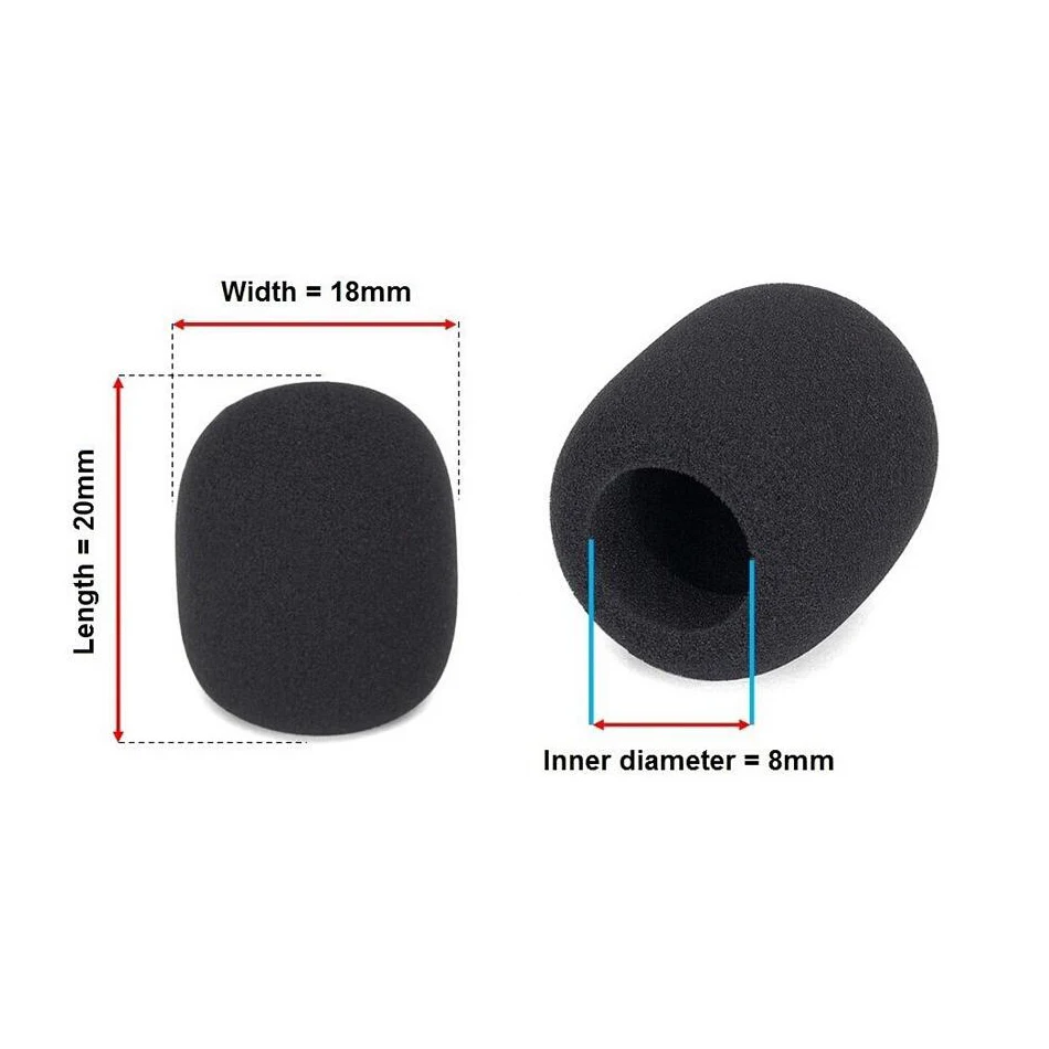 3pcs Black Mic Foam Covers Windscreen Wind Shield Sponge Foam Cover Protector for Lapel microphone Small