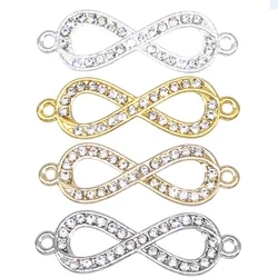 6pcs gold-plated silver 8-shaped infinite connector jewelry making bracelet accessories DIY process 30*10mm
