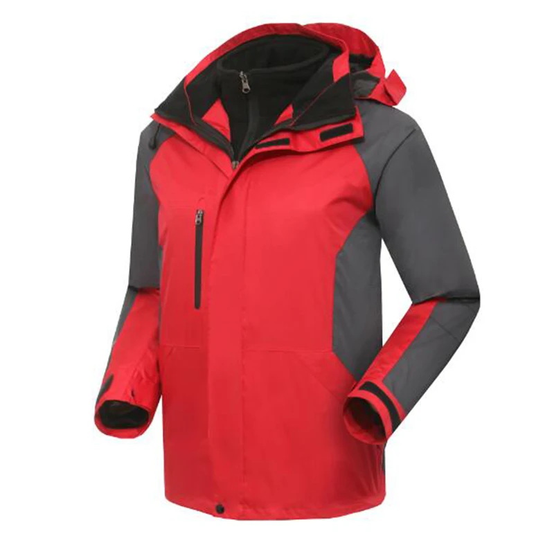 Outdoor  Men Winter 2 pieces Windbreaker Softshell Fleece Jackets Sports Waterproof Windproof Thermal Hiking Skiing Coats