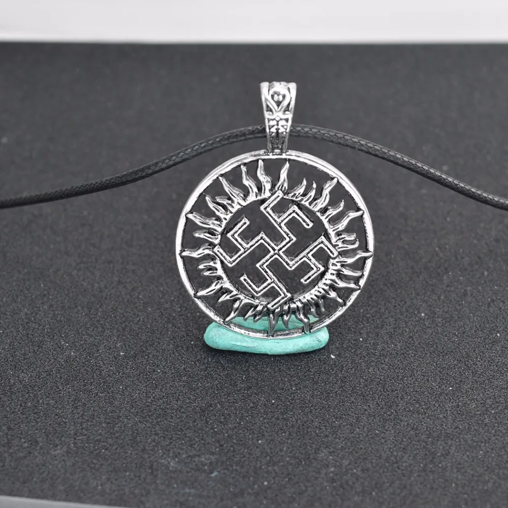 Nostalgia Ancient Slavic Symbol Dukhobor Amulet Gothic Wheel Pendant Necklace Talisman Pagan Jewelry