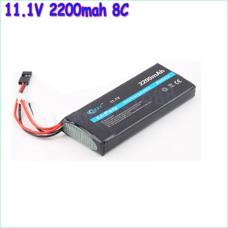 1pcs BQY Transmitter Lipo Battery 11.1v 2200mah 3S 10C 3PK Futaba Connector for Futaba WFLY FS Flyer Helicopter Model