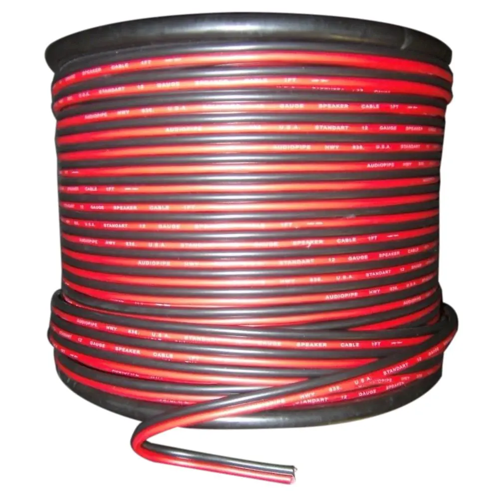 Top quality 22 Gauge 15m Red Black Zip Wire AWG Cable Power Ground Stranded Copper Car