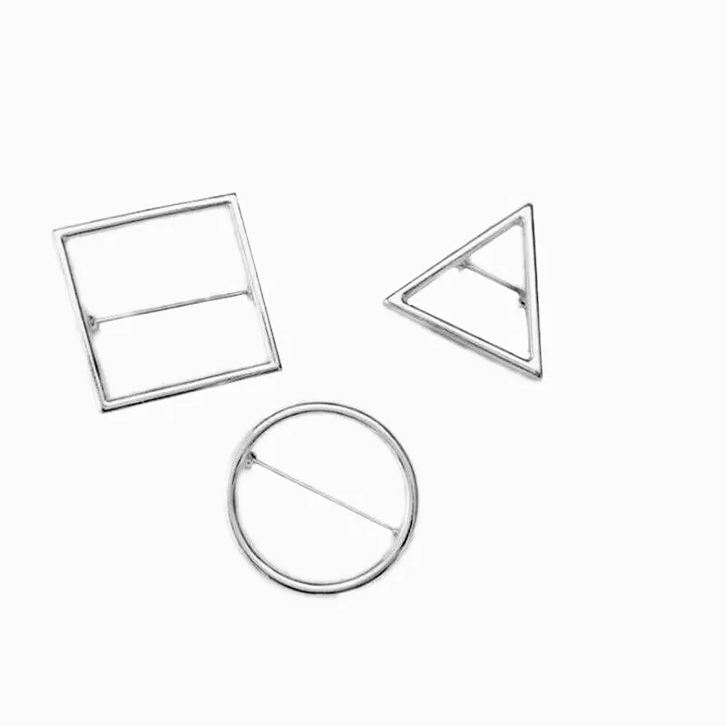 Broche geométrico de simplicidad triangular para mujer, artículo adornado, Círculo de moda, joyería de marca, regalo Popular para niñas, hermoso