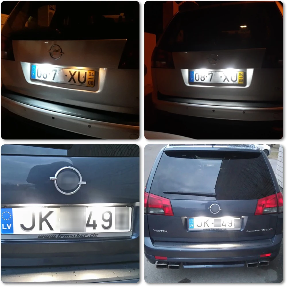 2pcs canbus Error Free LED License Number Plate Light Lamp For Opel Vectra C Estate 2002 2003 2004 2005 2006 2007 2008