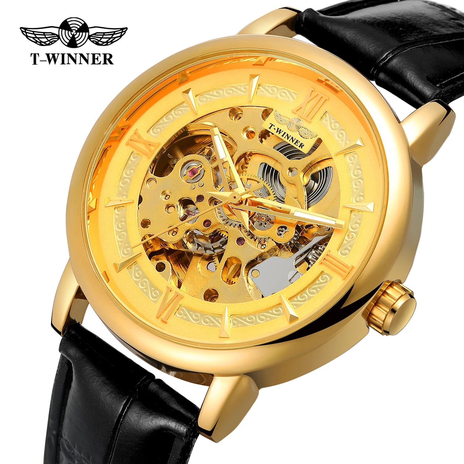 2019 Winner Top Brand Transparent 3d Gear Movement Mens Business Luxury Desing Mechanical Automatic Wrist Watches Skeleton Clock