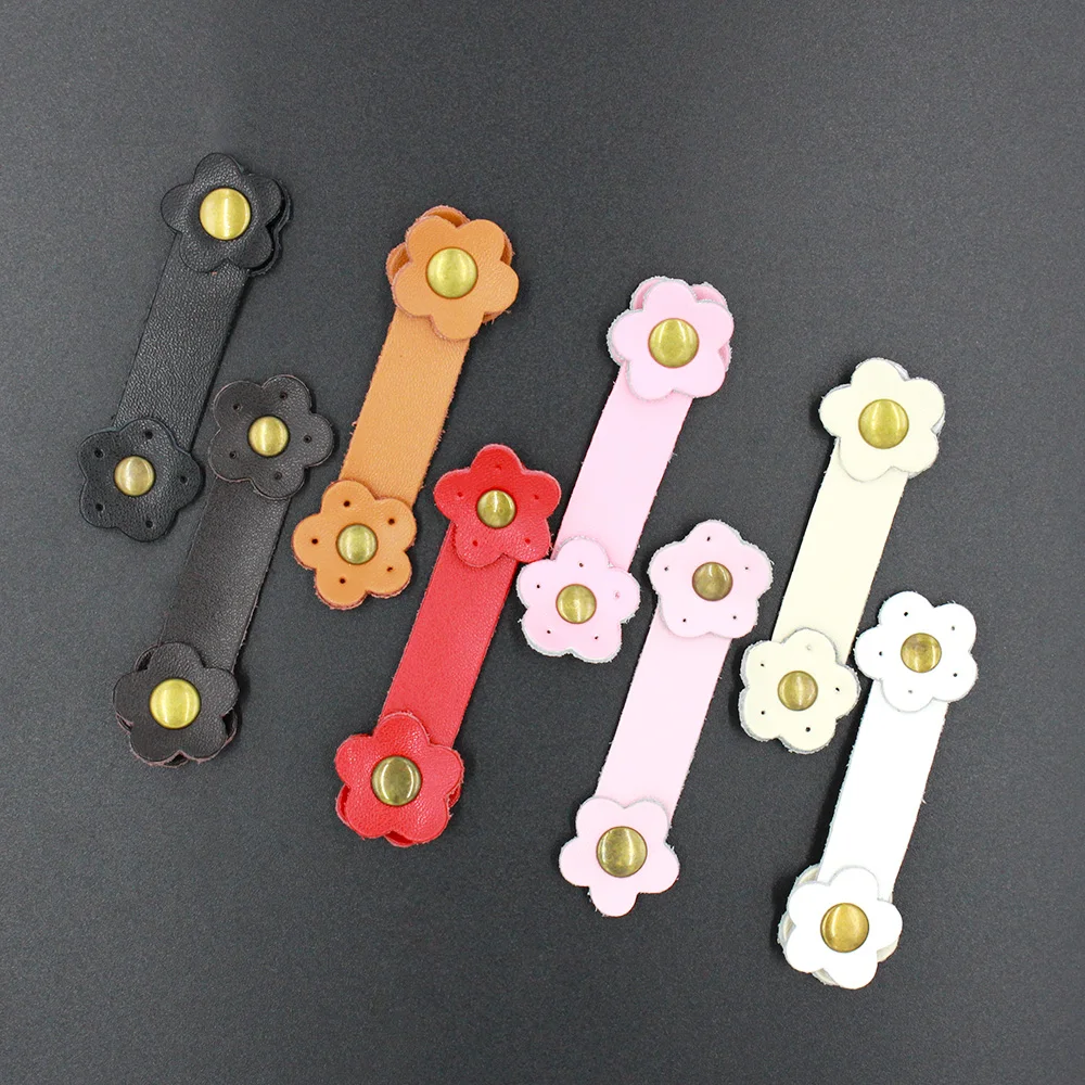 5set DIY Handmade Sewing Leather Bag Accessories Flower Stye Leather Metal Snap button Sew on Craft Metal Leather Hasp