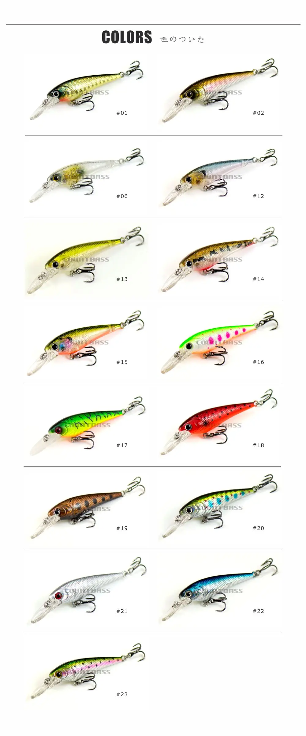 Count bass Minnow Hart köder 52mm 2 "3,8g 9/64 oz., sinkender Plastik forellen fisch köder, Süßwasserbass-Wobbler, Hardbaits – Detail 5