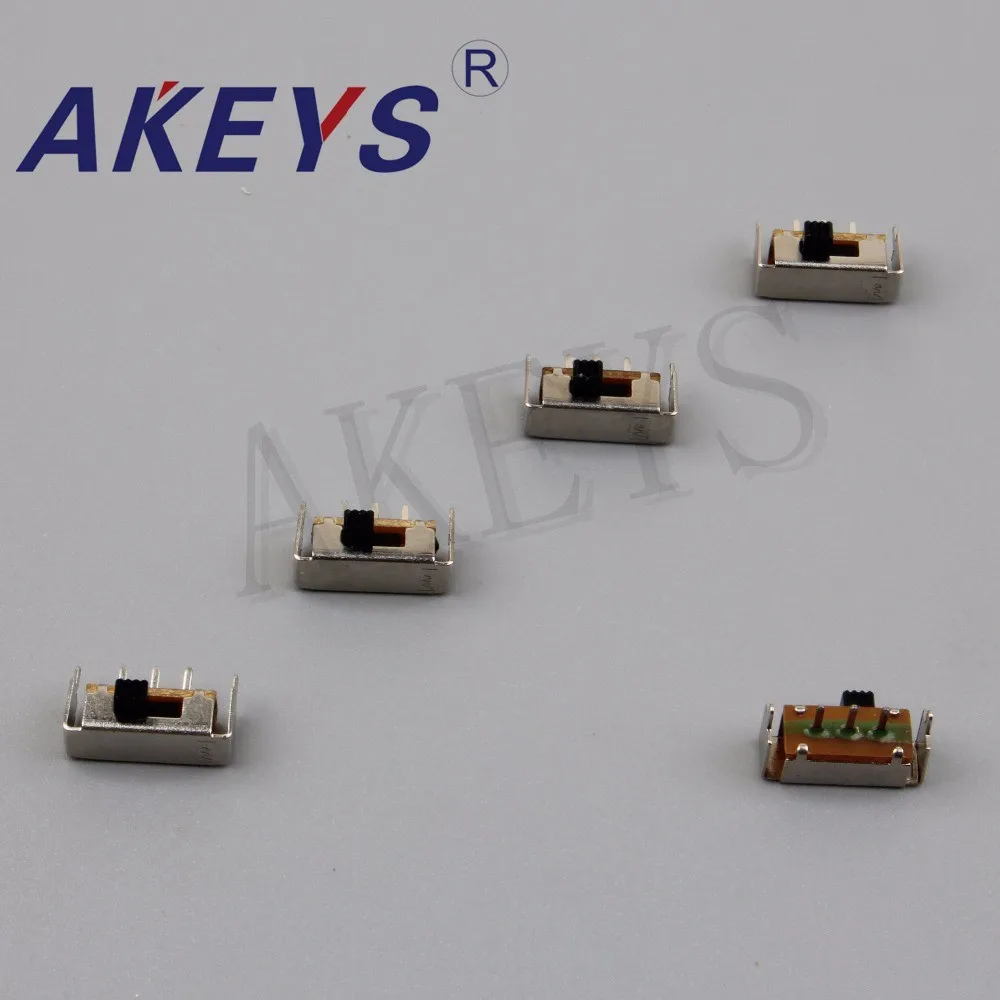 20PCS  SK-12F02 (1P2T) Single pole double throw handle heights 3.0mm slide switch side insert 3 pin with fixed pin