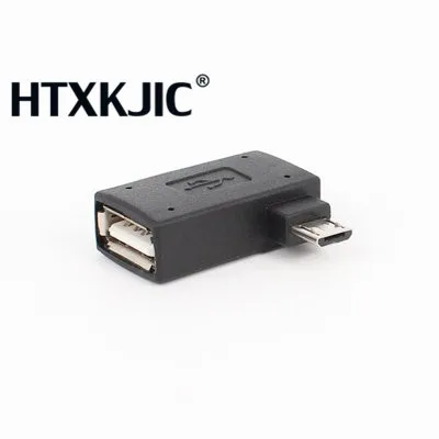 90 องศาด้านซ้ายขวาไมโคร USB 2.0 OTG HOST Adapter สำหรับแท็บเล็ต MicroUSB OTG Connector Angled