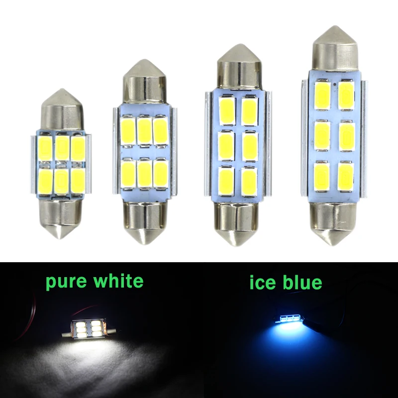 2 pcs C5W Festoon 31/36/39/42mm Led License Plate Lights 5730 SMD 6 LED C5W Car Auto Interior Door Light Bulb 12V Reading Light