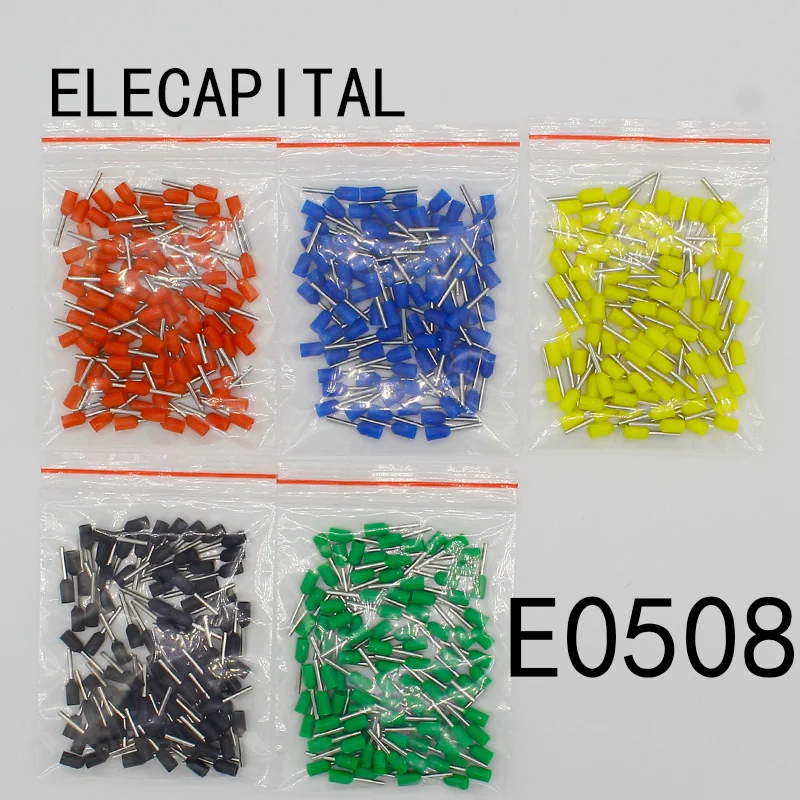 E0508 Tube insulating Insulated terminals 0.5MM2 Cable Wire Connector Insulating Crimp Terminal 100PCS/Pack Connector E-