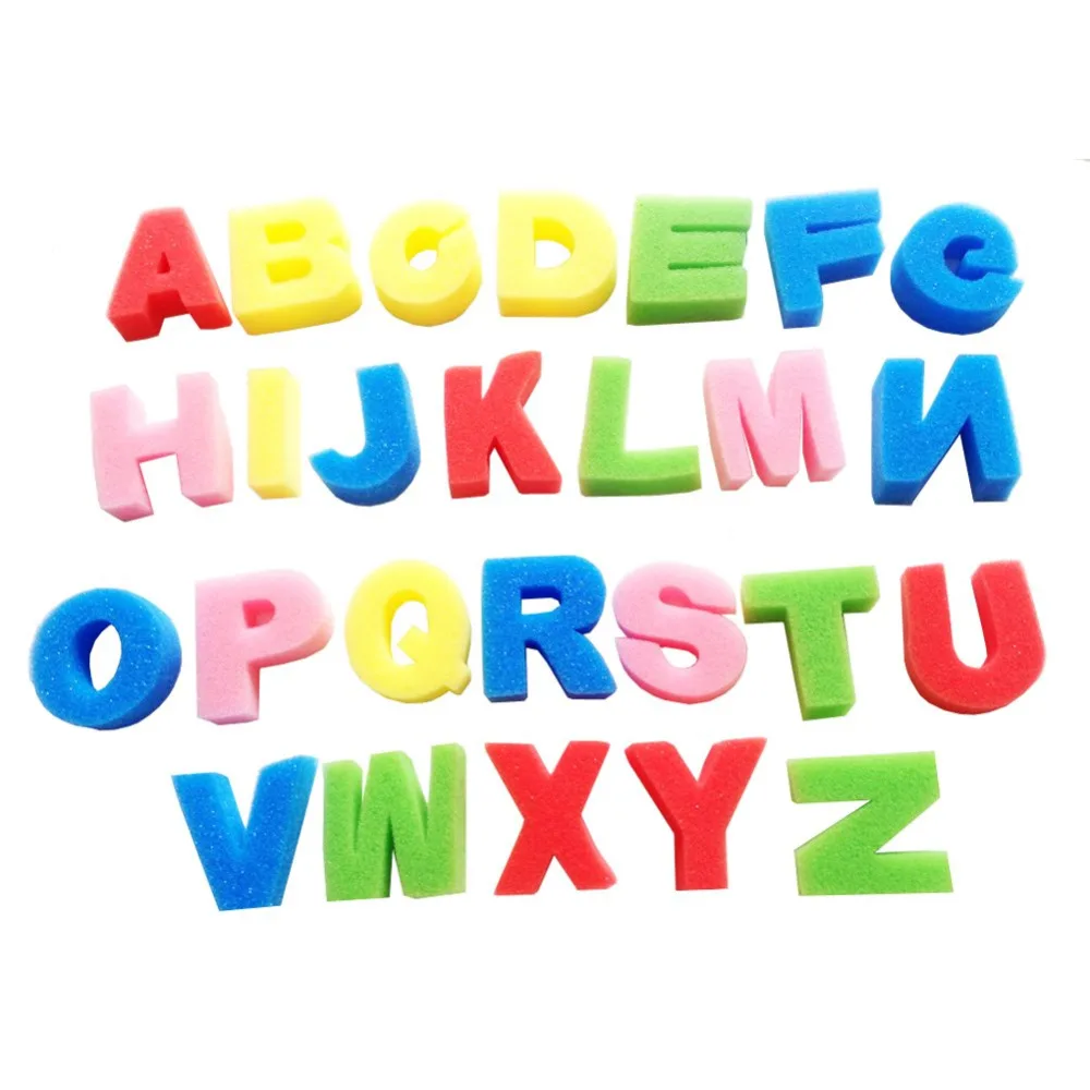 XRHYY Children Artist Studio Alphabet Sponges clourful Model - 26 Count - Capital Letter For school and Birthday party