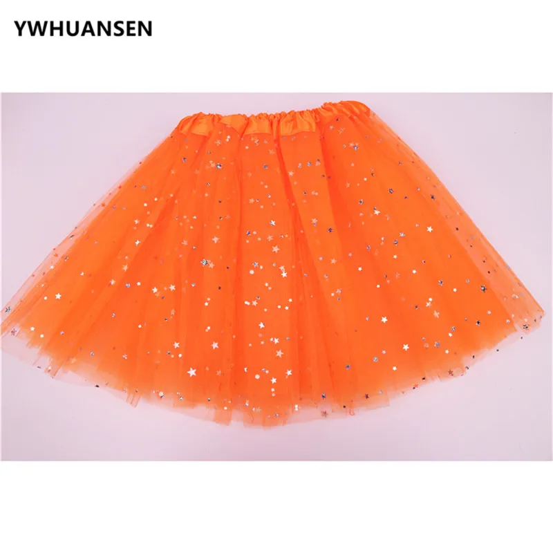 2 to 10 Yrs Star Glitter Girl Lush Skirt Three Layers Sequin Kid Ball Gown Polleras Children Ballet Tutus Pettiskrit Fluffy